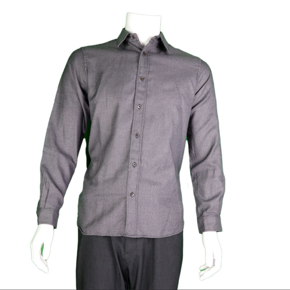 SEVERAL Long Sleeve Button Down Shirt, Gray, Size L